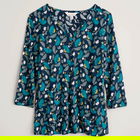 Seasalt Gypsophilia Notch Neck Top Inky Brocade Maritime Size 22