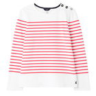 Joules Engineered Pink Stripe Seacombe Button Shoulder Breton Top Size 12