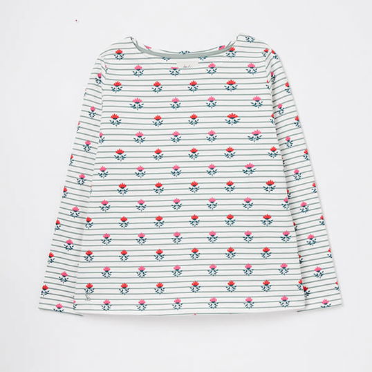 Joules Green Foulard Harbour Long Sleeve Jersey Top Size 12