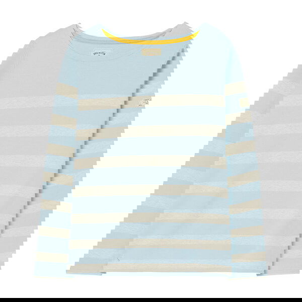 Joules Blue Stripe Harbour Long Sleeve Jersey Top Size 14