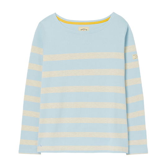 Joules Blue Stripe Harbour Long Sleeve Jersey Top Size 14