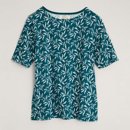 Seasalt Poisson Top Smudged Leaves Dark Wreckage Size 12
