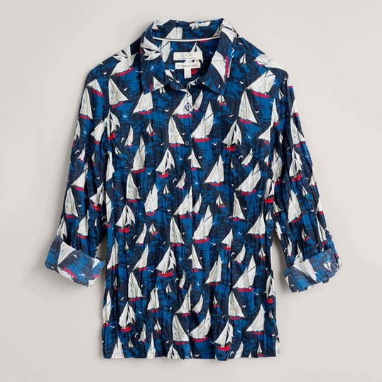 Seasalt Larissa Organic Cotton Shirt Falmouth Sails Maritime Size 20