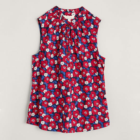 Seasalt Flower Fields Vest Poppy Field Maritime Size 8