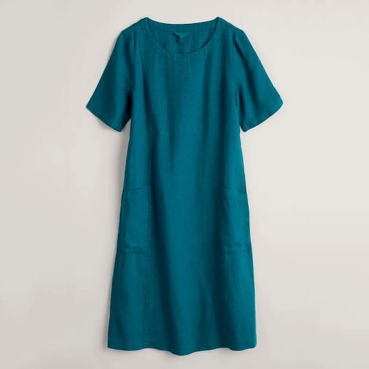 Seasalt Painting Class Linen Dress Dark Eden Size 10