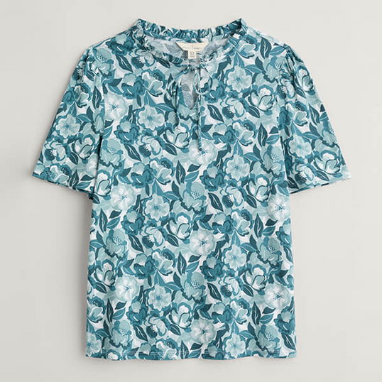 Seasalt Anchor Hold Top Collage Floral Reflection Size 12