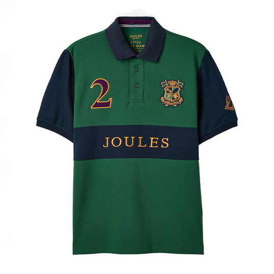 Joules Mens Green Embellished Short Sleeved Polo Shirt