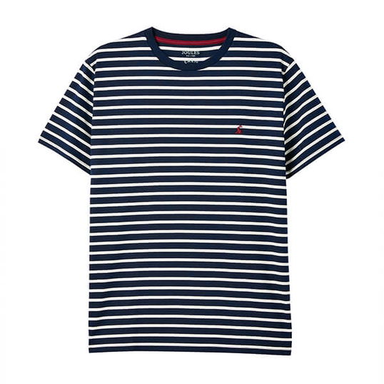 Joules Mens Navy Multi Stripe Boathouse Striped T-Shirt