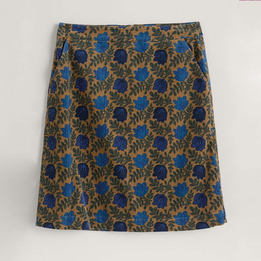 Seasalt Ferry Crossing Skirt Tossed Blooms Waxed Canvas