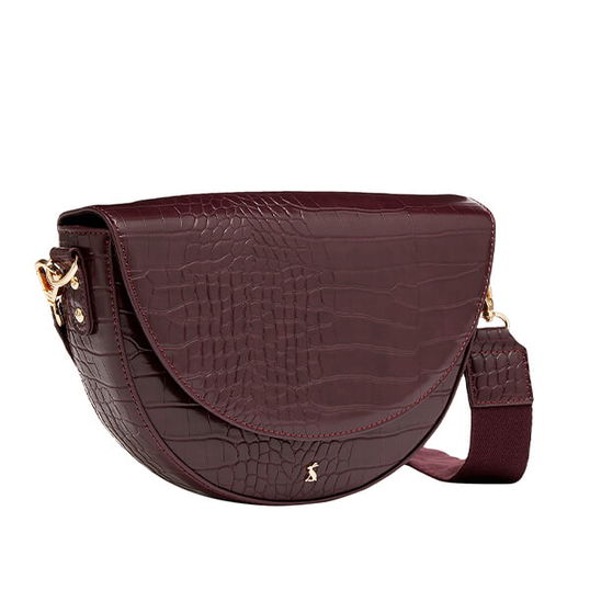 Joules Oxblood Clara Half Moon Shape PU Bag