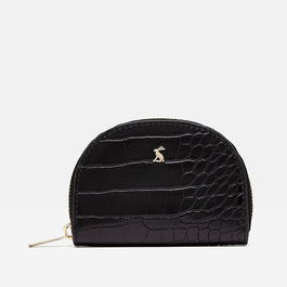 Joules Black Harwell Half Moon Croc Coin Purse