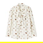 Joules Equestrian Print Everly Tie Neck Blouse