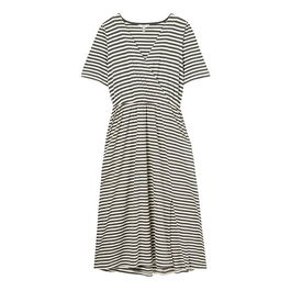 Joules Grey Stripe Marianne Jersey Wrap Dress