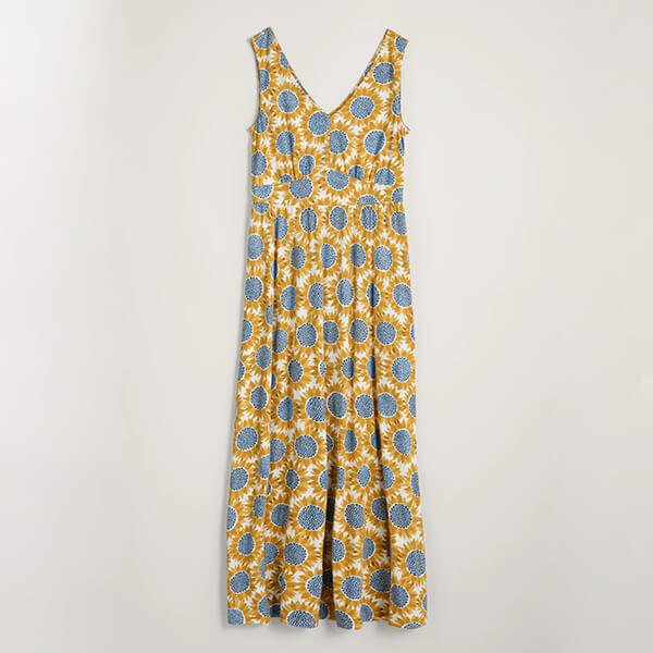 Seasalt Polmanter Dress Sunflower Collage Corn Size 12