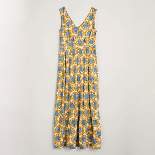 Seasalt Polmanter Dress Sunflower Collage Corn Size 18