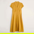 Seasalt Carved Wood Linen Dress Dark Hay Size 14