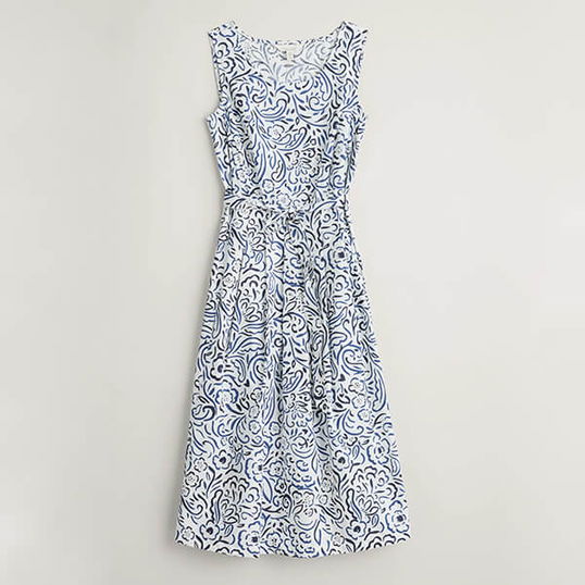 Seasalt Belle Dress Foliage Doodle Chalk Size 12