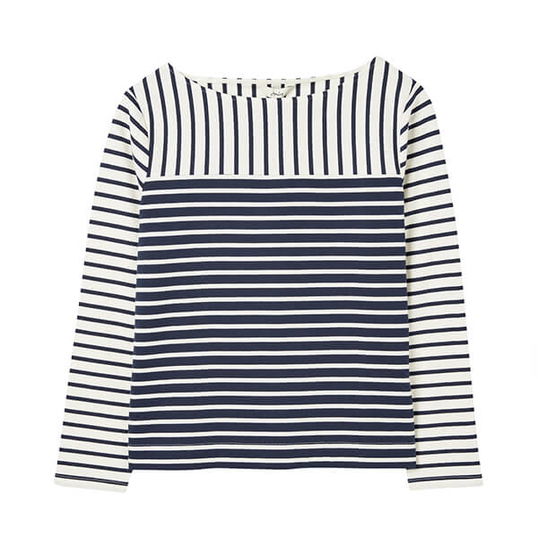 Joules Cream Hotch Potch Stripe Harbour Long Sleeve Jersey Top