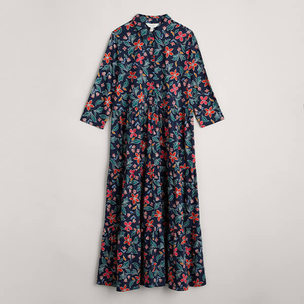 Seasalt 3/4 Windflower Dress Stitched Clematis Maritime