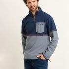 Brakeburn Mens Blue Pique Quarter Zip Sweatshirt