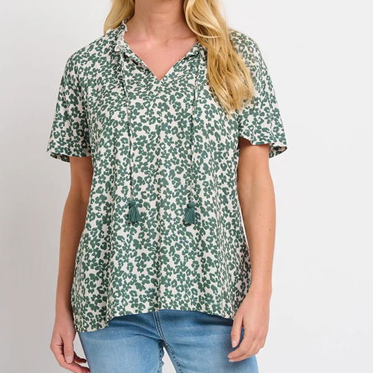 Brakeburn Leopard Floral Blouse Size 16