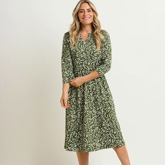 Brakeburn Orchard Leaf Midi Dress