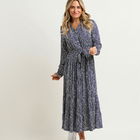 Brakeburn Navy Flowing Spots Maxi Shirt Dress