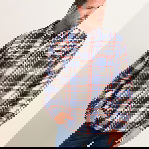 Brakeburn Mens Navy Blanket Check Shirt