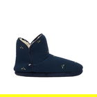 Joules Navy Bees Cabin Faux Fur Lined Slipper with Rubber Sole Size M
