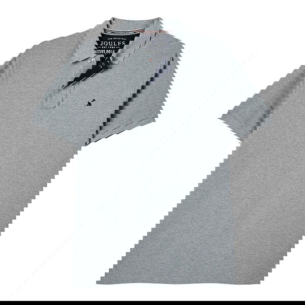 Joules Mens Grey Marl Woody Polo Shirt Size M