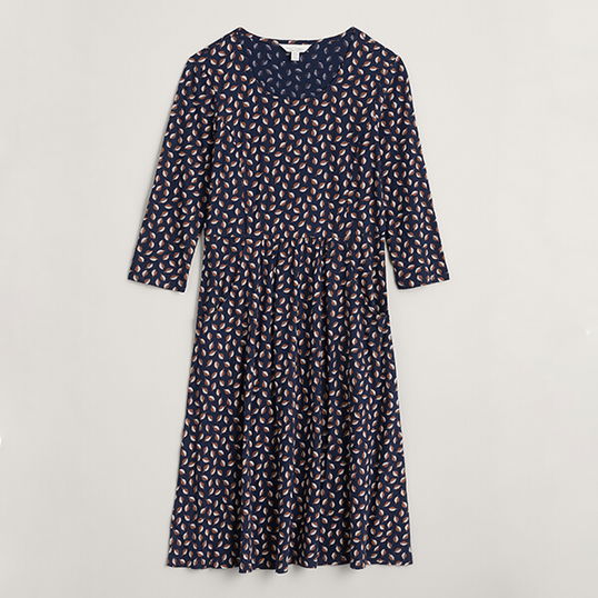 Seasalt 3/4 Enor Dress Little Leaves Maritime