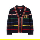 Joules Kids Hogwarts Crest Navy Stripe Cable Knit Cardigan