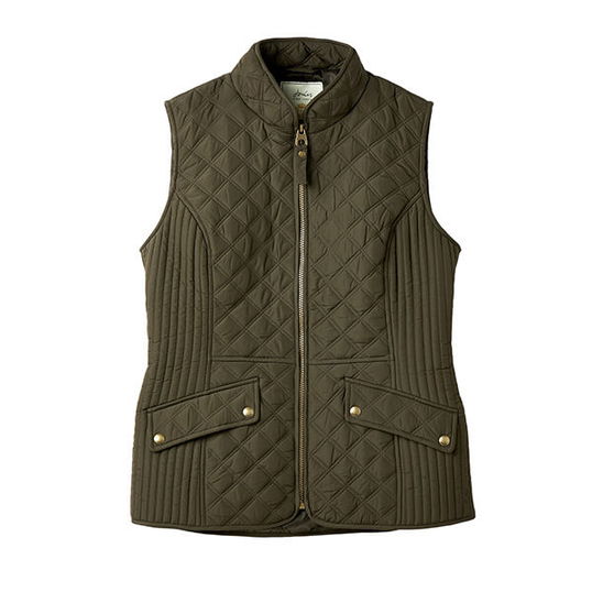 Joules Heritage Green Minx Diamond Quilted Gilet