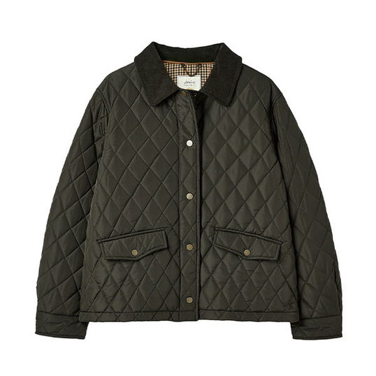 Joules Heritage Green Arlington Cropped Quilted Jacket
