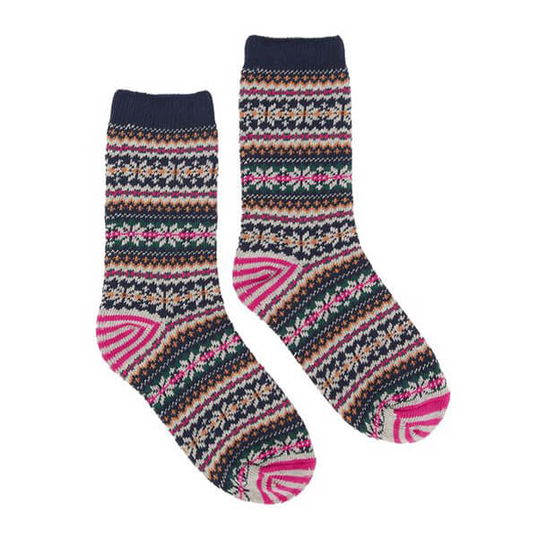 Joules Lucille Navy Fairisle Sock
