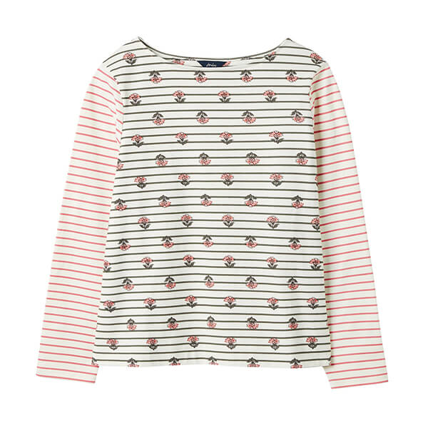 Joules Grey Stripe Foulard Long Sleeve Harbour Top