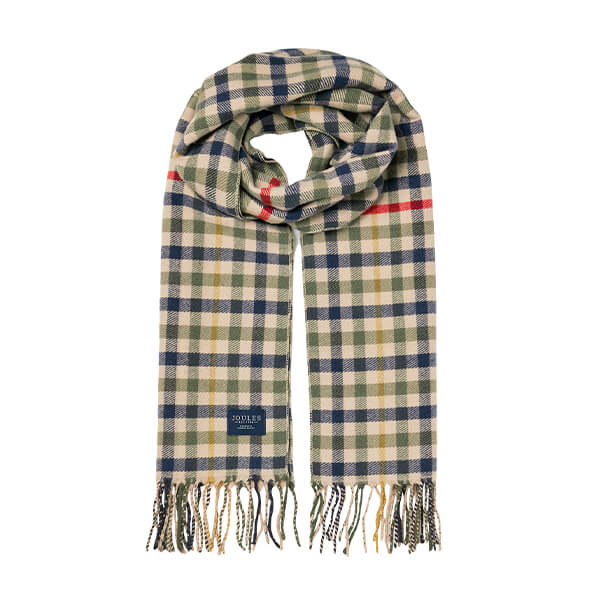 Joules Beige Check Langtree Scarf