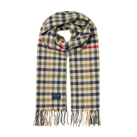 Joules Beige Check Langtree Scarf