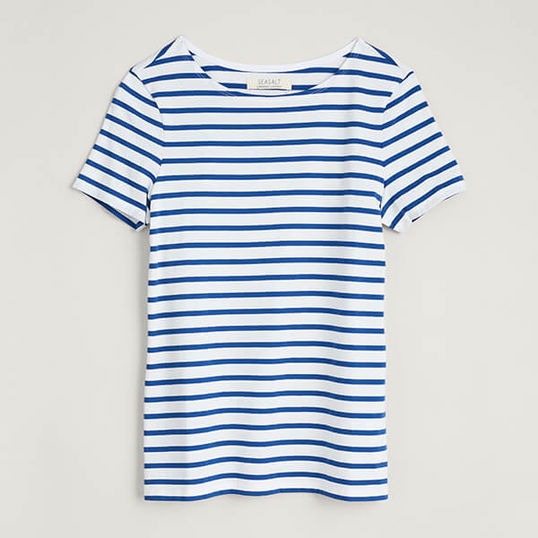 Seasalt Sailor T-Shirt Breton Chalk Ink Size 20