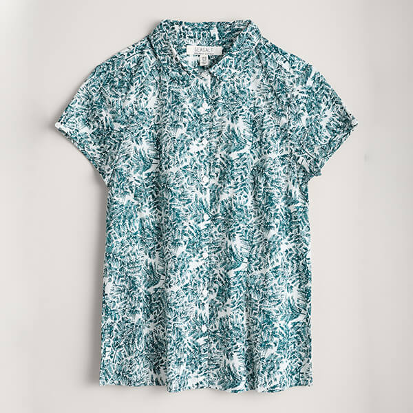 Seasalt Rushmaker Shirt Inky Fern Chalk Size 12