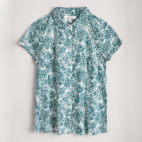 Seasalt Rushmaker Shirt Inky Fern Chalk Size 12