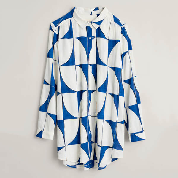 Seasalt Wren Flutter Longline Shirt Ceramic Sails Ink Size 14