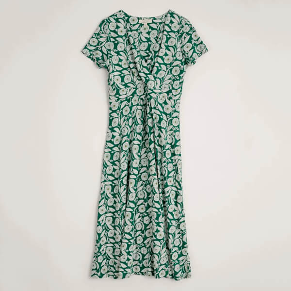 Seasalt Chapelle Jersey Dress Camelia Vines Mallard Size 12