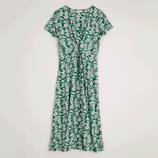Seasalt Chapelle Jersey Dress Camelia Vines Mallard Size 12