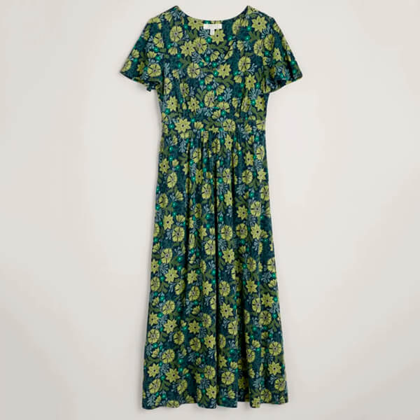 Seasalt Chateaux Dress Craft Floral Maritime Size 12