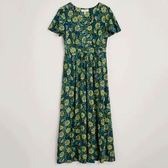 Seasalt Chateaux Dress Craft Floral Maritime Size 12
