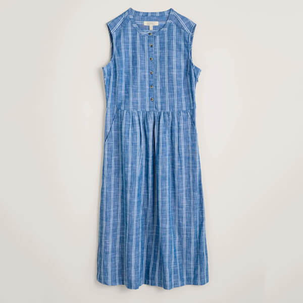 Seasalt Creek Cottage Dress Chesil Stripe Marine Size 12