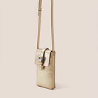 White Stuff Clara Buckle Leather Phone Bag Gold Metallic