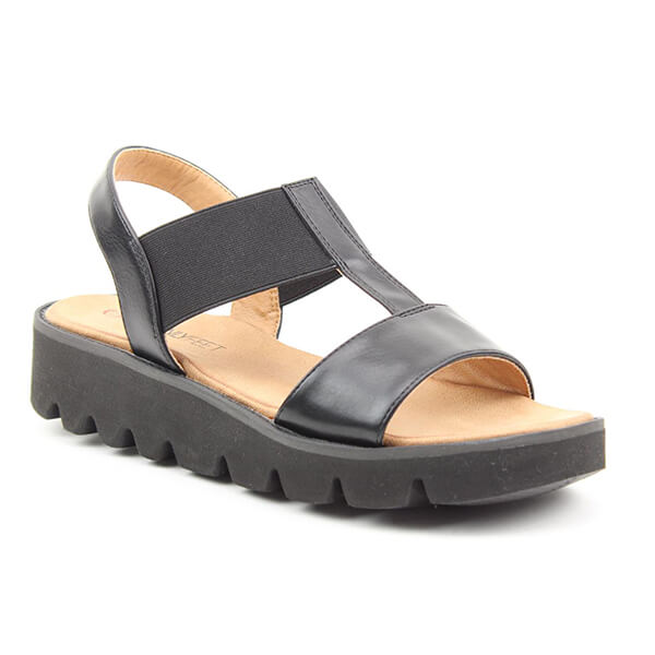 Heavenly Feet Ritz Black Premium Sandals Size 7