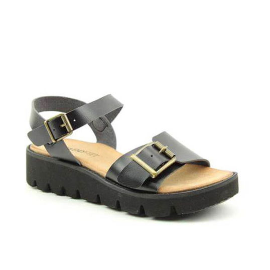 Heavenly Feet Trudy Black Premium Sandals Size 7